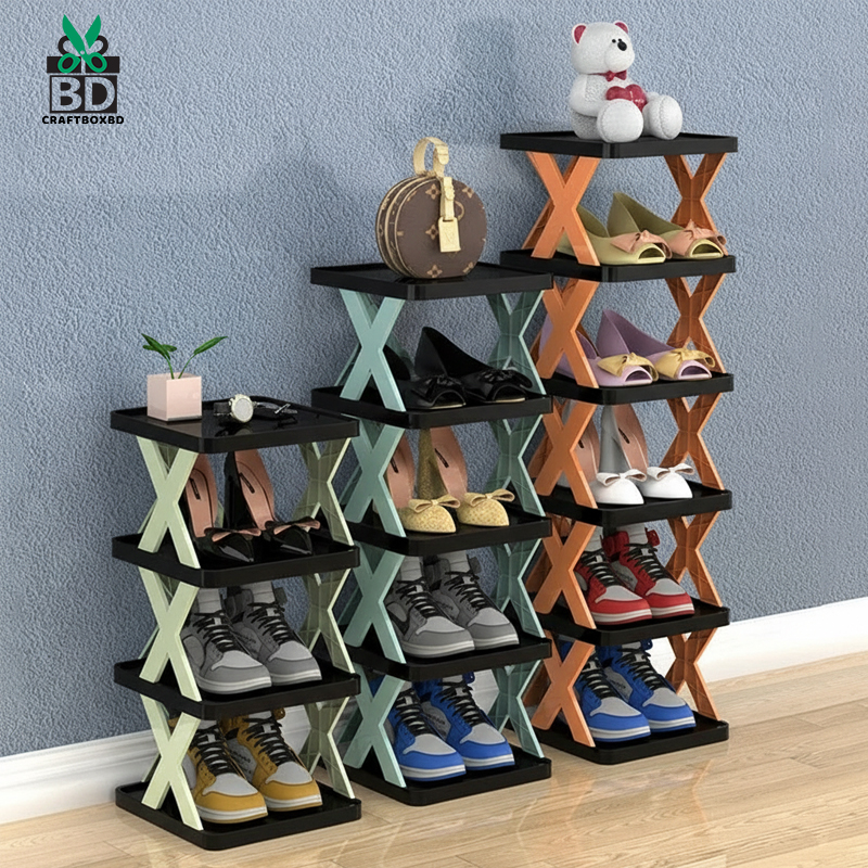 5 layer Multifunctional Black Shoe Organizer Rack (Black -HL013)